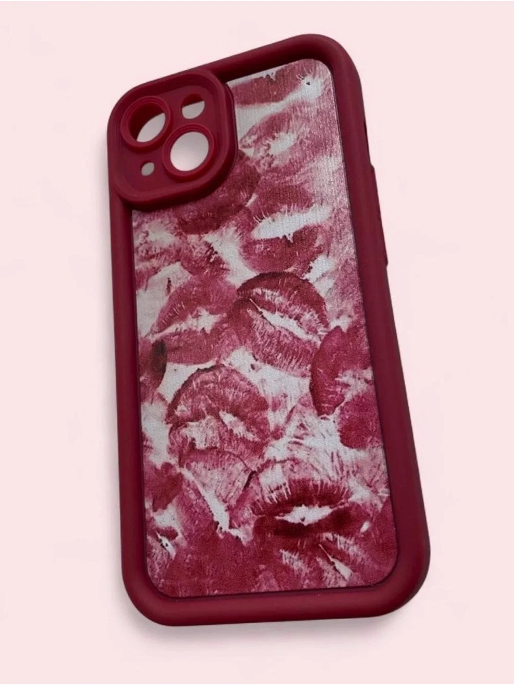 Apple Red Kiss Print iPhone Case